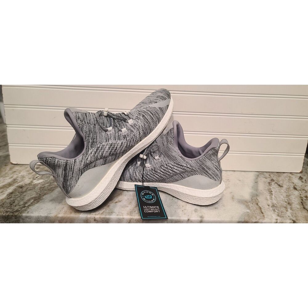 Skuze Mens Soho Gray/White Textured Sock Like Upper Sneakers Size 14 NWT